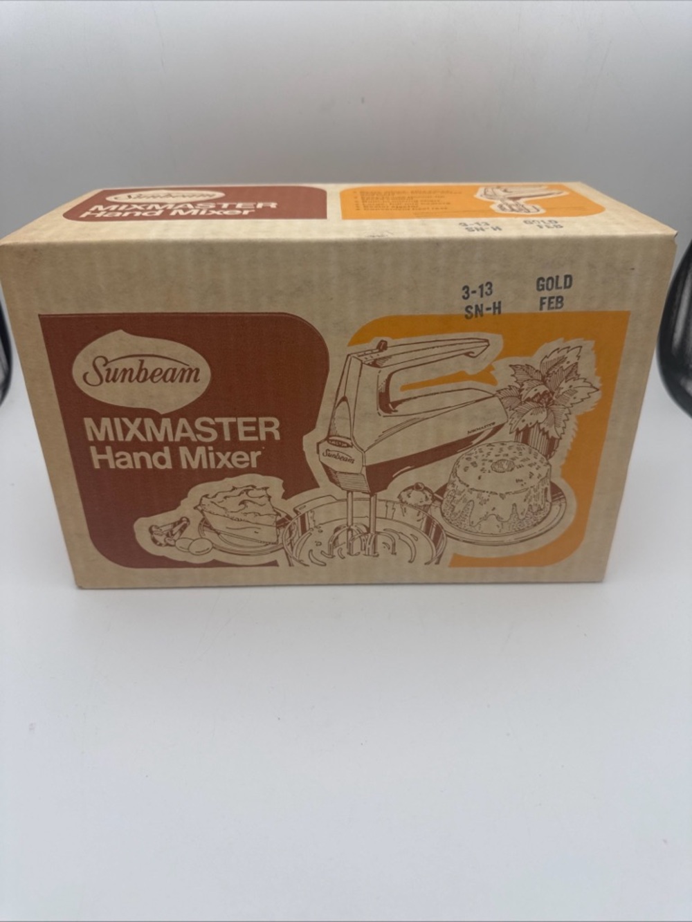 VTG Sunbeam Mixmaster Electric Beaters handheld mixer Gold NOS Sealed Box